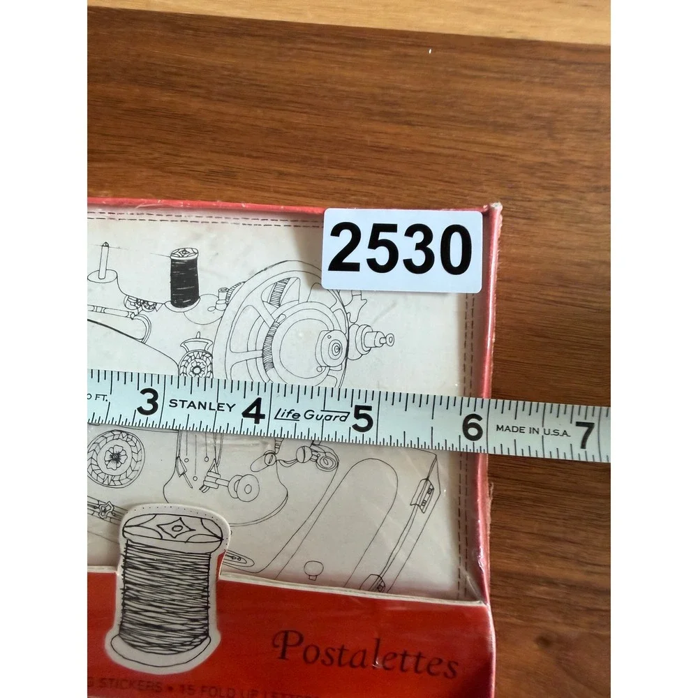 VTG Hallmark Postalettes Stationery Set Sealed Sewing Machine Line Art